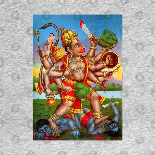 Hanuman Vadh Ahimahi, Ravi Varma Prensa by mariasshop